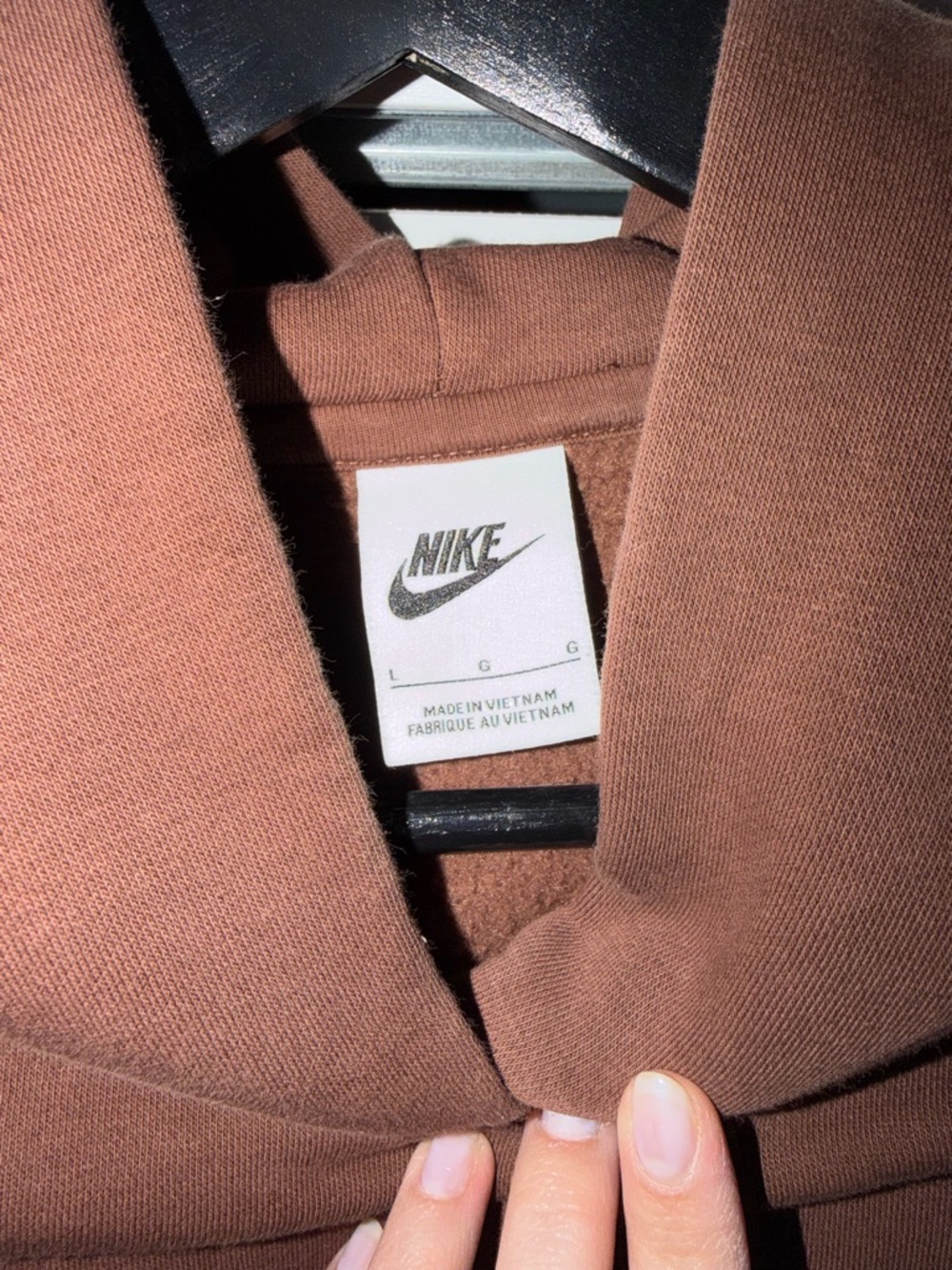 Nike Women’s Brown Hooded Crop Sweatshirt - Picture 2 of 2